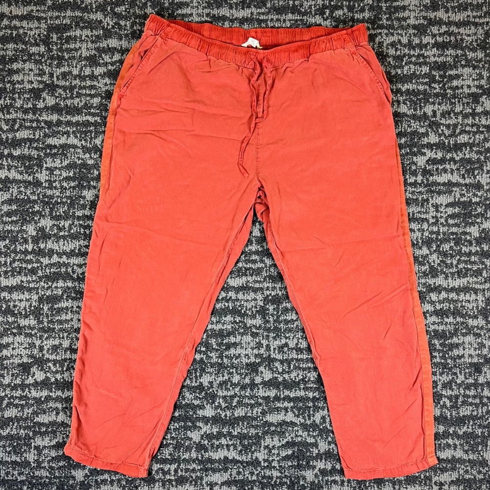 Caslon Tencel Lyocell Joggers XL Burnt Orange Elastic Drawstring Waist Pants